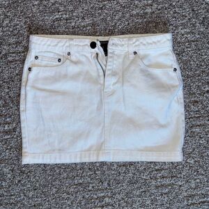 Forever 21 White Jean Mini Skirt